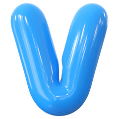 Blue Letter V Font Bubble