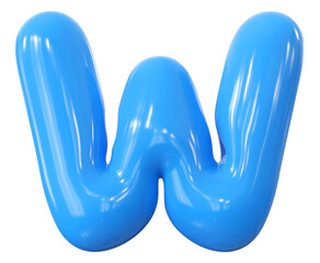 Blue Letter W Font Bubble
