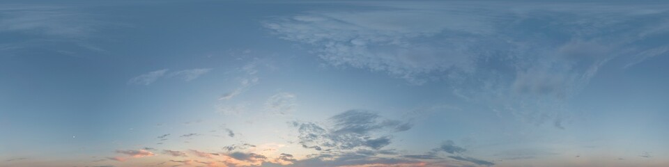 360 panorama, vibrant sunset sky, Cirrus clouds, perfect for immersive game design and sky...