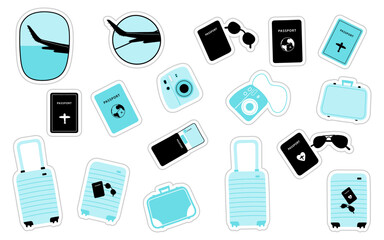 Set of travel stickers collection.