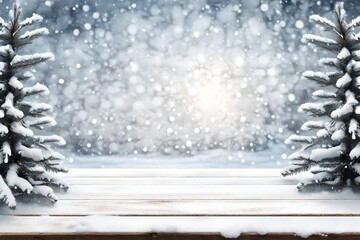 christmas tree with snow