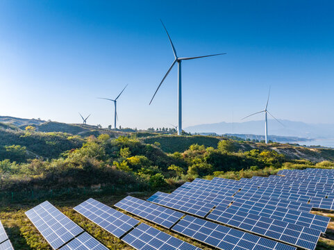 Solar panels and wind power generation equipment