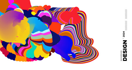 Obraz premium Vector colorful abstract psychedelic liquid and fluid background pattern