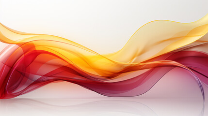 yellow and red curve frame template on white background