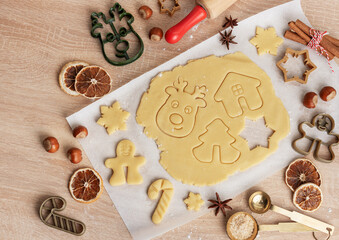 Christmas baking, gingerbread cookies
