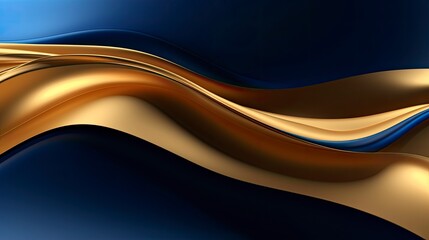 Gold and navy blue waves abstract.