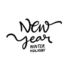 Handwritten title New Year Winter Holiday.