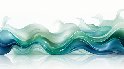 Blue and green creative wave frame template on white background