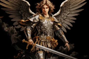 Deurstickers biblical representation of the Archangel Michael © Kien
