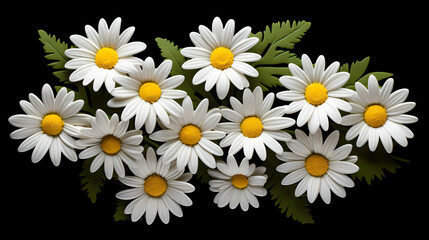 White background daisy flower ornaments