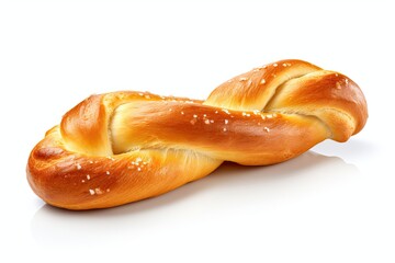 Soft Pretzel Twist Isolated on White Background