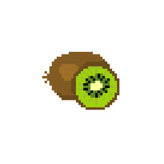 Pear fruit pixel 8bit art vector illustration background.