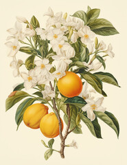 Lemon Tree Botanical Illustration