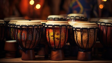 The rhythmic beats of African drums resonate - obrazy, fototapety, plakaty