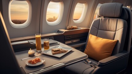 Luxury and comfort merge in business class cabins, offering travelers a premium flying experience