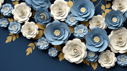 3D modern Luxury paper cut presentation background