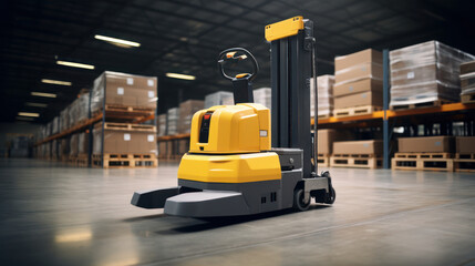 The electric pallet jack, a warehouse essential, lifts and transports goods with ease