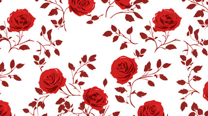 seamless pattern with red roses | generative ai