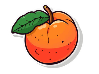 Doodle Georgia peach, cartoon sticker, sketch, vector, Illustration, minimalistic