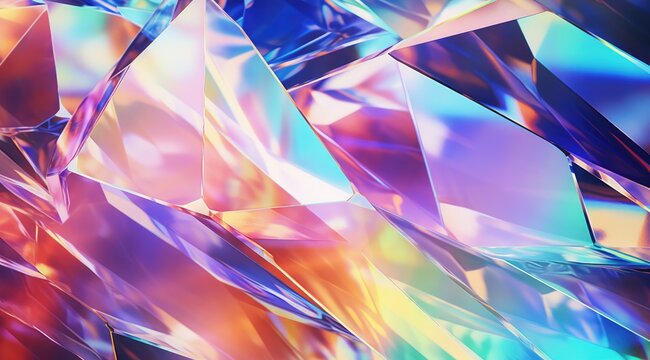 Abstract rainbow crystal background. Gem stone rock crystal texture
