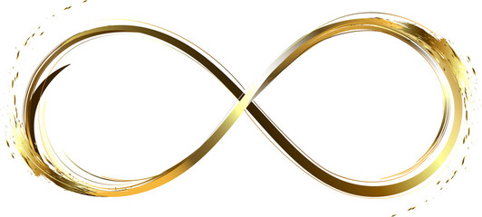 Gold infinity symbol - obrazy, fototapety, plakaty