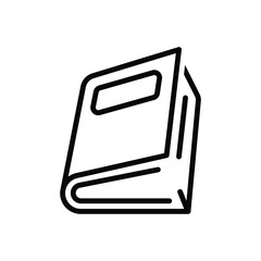 Black line icon for book 