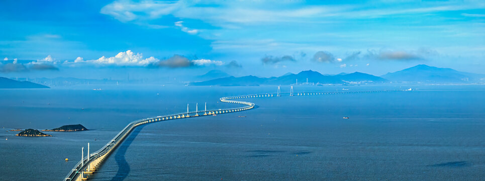 Aerial view of Hong Kong-Zhuhai-Macao Bridge panorama