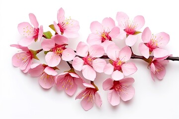 Naklejka na ściany i meble Sakura flowers isolated on white background.
