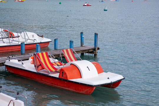 pedal boat for tourism fun in annecy lake