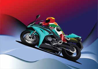 Fototapeta na wymiar Abstract background with motorcycle image. Iron horse. Vector illustration