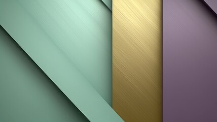 The abstract background of metal texture with empty space in lavender, mint green, and olive green colors. 3D illustration of exuberant. generative AI