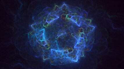 3D manual rendering abstract round hole light background