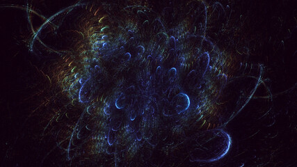 3D manual rendering abstract colorful fractal light background