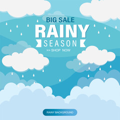 rain sales background with cloud design