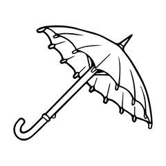 umbrella line vector illustration