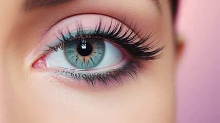 Obraz premium The subtle elegance of makeup enhances the charm of this eye
