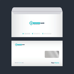 Envelope Mockup Design with Overlay Shadow and dark Background vector file