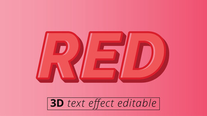 Red Editable 3D Text Effect Eps