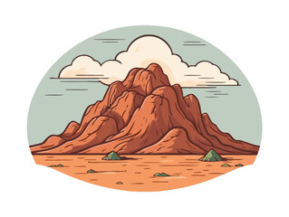 Doodle Mount Sinai, cartoon sticker, sketch, vector, Illustration, minimalistic