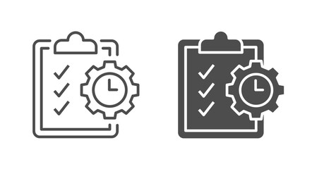 Project Management icons on white background. Vector illustration.