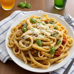 delicious pasta dish , cheese