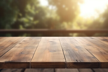 An Old Wooden Table Provides An Empty Location In The Background