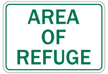 Area of refuge sign and labels