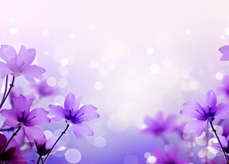  Abstract spring background with purple flowers.