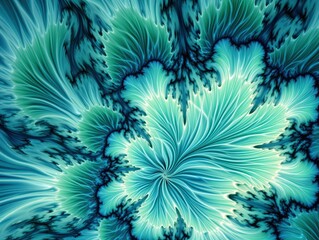 Fototapeta na wymiar Aqua and Green psychedelic fractal.