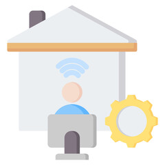 Working Remotely Flat Icon