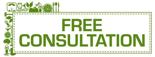 Free Consultation Green Health Symbols Corner Top Left Horizontal 