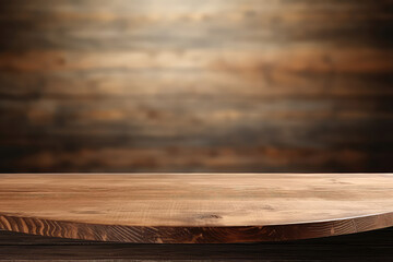 An Old Wooden Table Provides An Empty Location In The Background