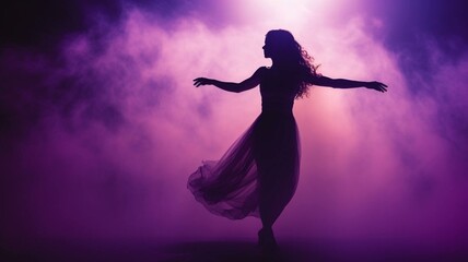 woman dancing in the night