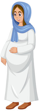 recommend clip art: Virgin Mary Cartoon Character in Nativity Story